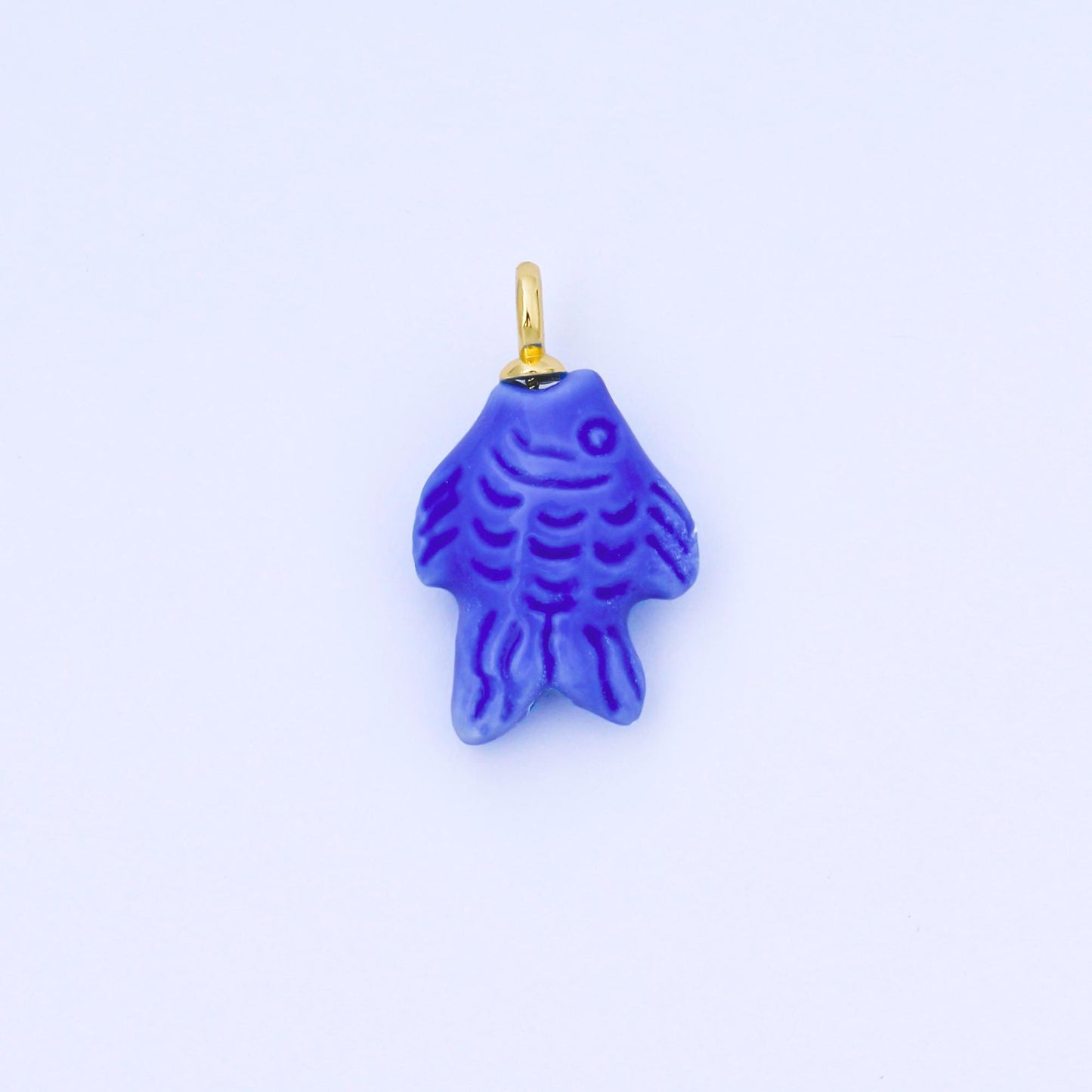Dainty Fish ceramic charm handmade Pink Cute Fish Shell ceramic porcelain Beach charm for necklace bracelet jewelry making supply N-082