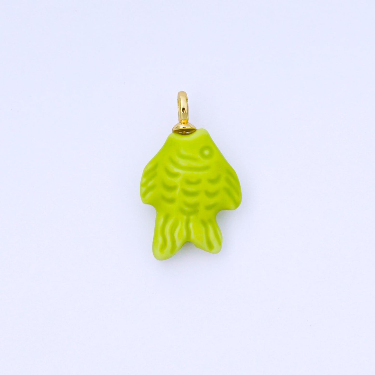Dainty Fish ceramic charm handmade Pink Cute Fish Shell ceramic porcelain Beach charm for necklace bracelet jewelry making supply N-082