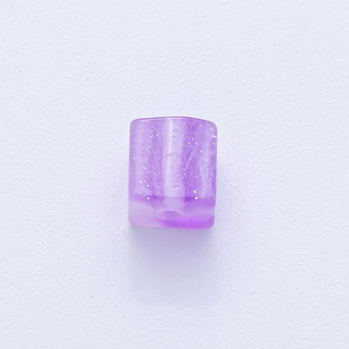 8mm Black, Purple, Orange, White, Green, Pink Glitter Resin Square Bead Set DIY Jewelry Supply for Custom Necklace Bracelet | B566