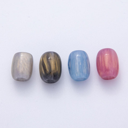 10x Black, Red, Blue, Black Glitter Acrylic Resin Oblong Bead Set DIY Jewelry Supply for Custom Necklace Bracelet | B614