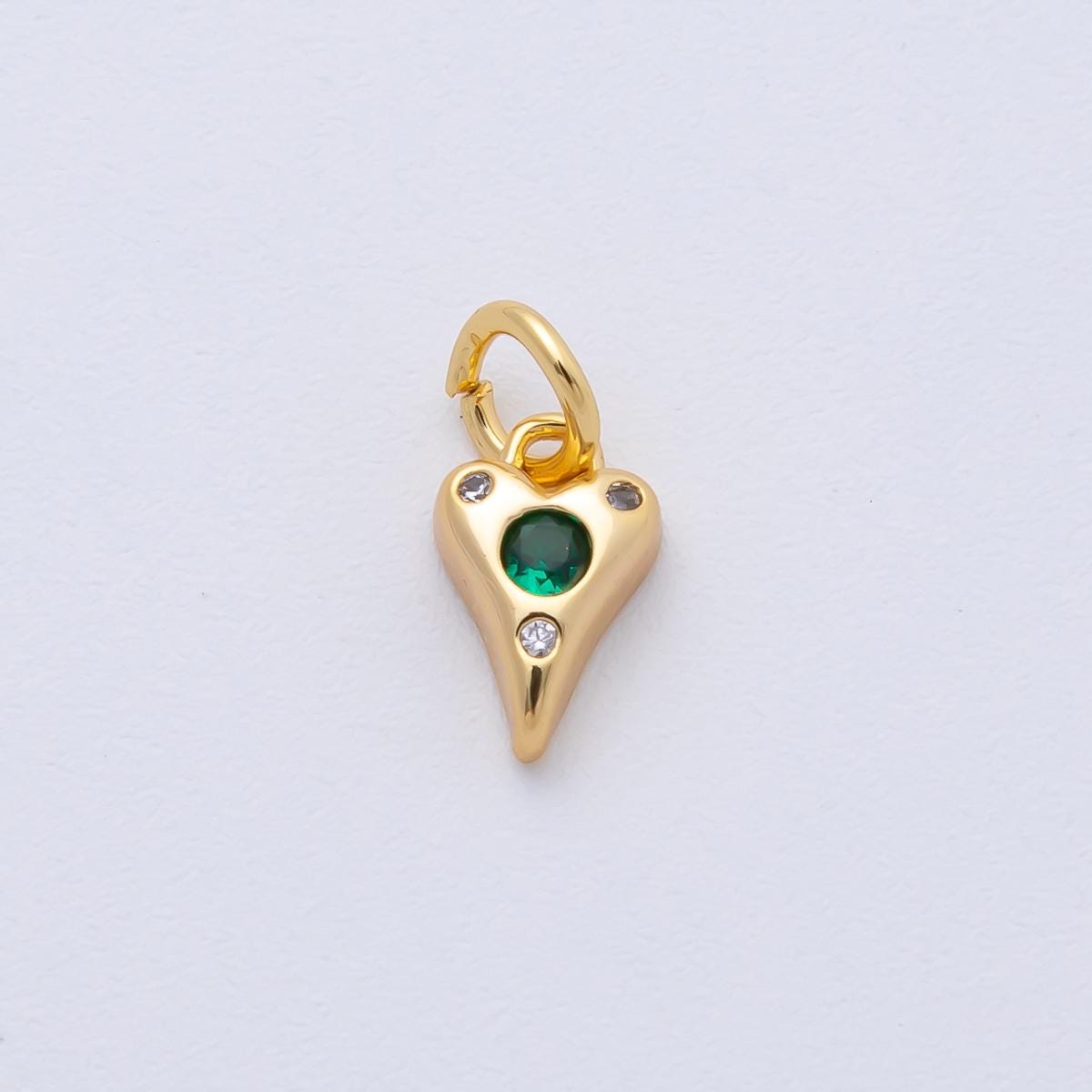 18K Gold Filled 19.4mm Pink, Purple, Clear, Green, Blue Clear CZ Dotted Teardrop Mini Charm DIY Jewelry Supply for Custom Designs | AF1483