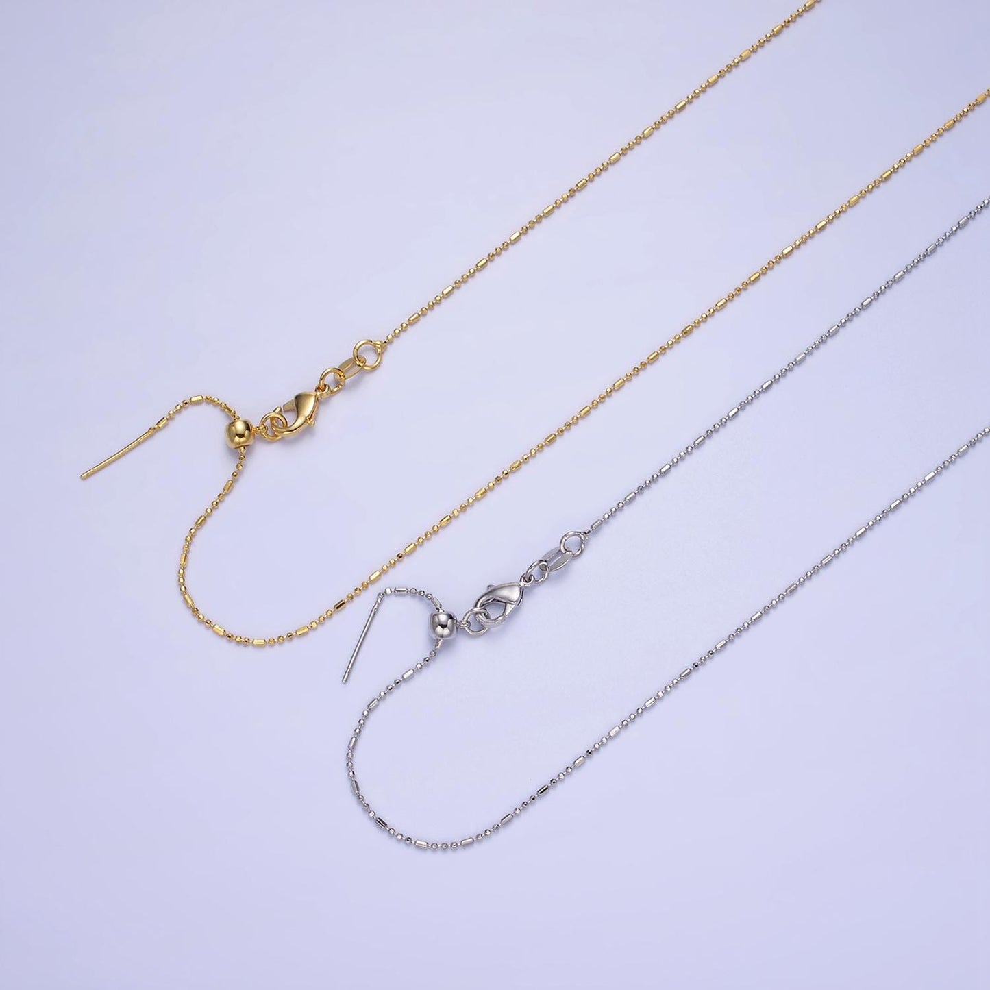 Dainty Threader Beaded Chain adjustable necklace ready to wear 24k gold filled necklace dainty chain for jewelry making with charm WA2423
