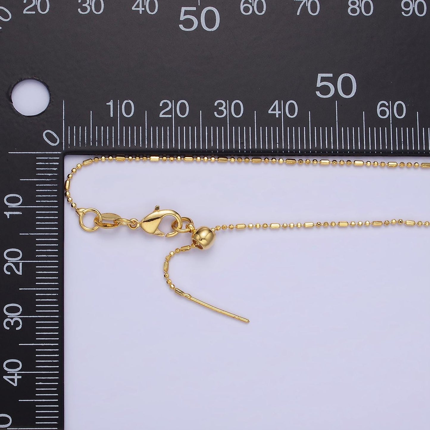 Dainty Threader Beaded Chain adjustable necklace ready to wear 24k gold filled necklace dainty chain for jewelry making with charm WA2423