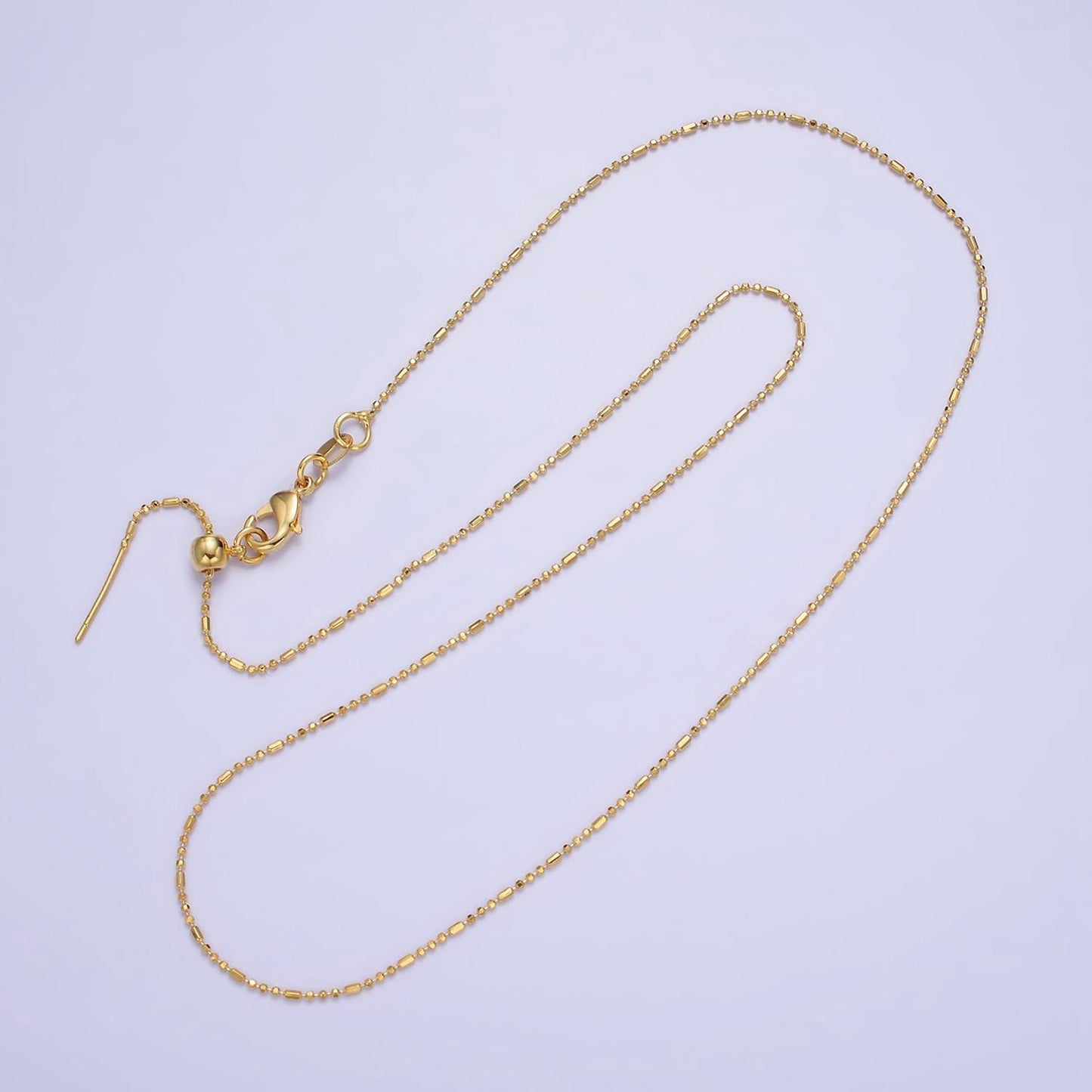 Dainty Threader Beaded Chain adjustable necklace ready to wear 24k gold filled necklace dainty chain for jewelry making with charm WA2423