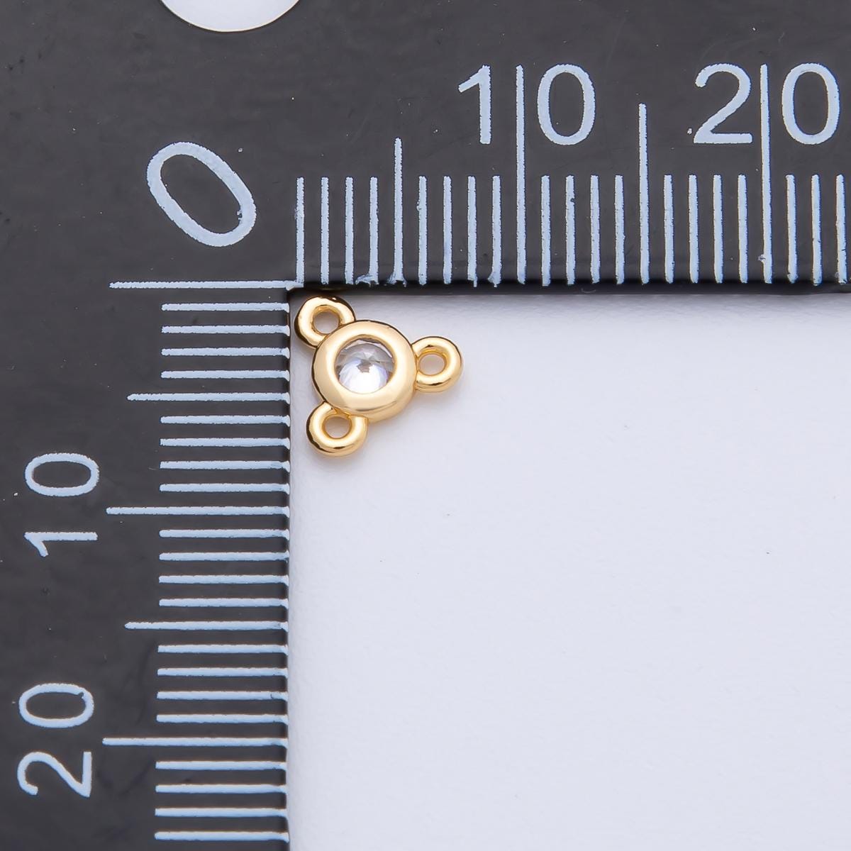 24K Gold Filled 6.2mm CZ Round Bezel Triple Connector Finding DIY Jewelry Supply Finding for Custom Necklace and Bracelet | Z1479