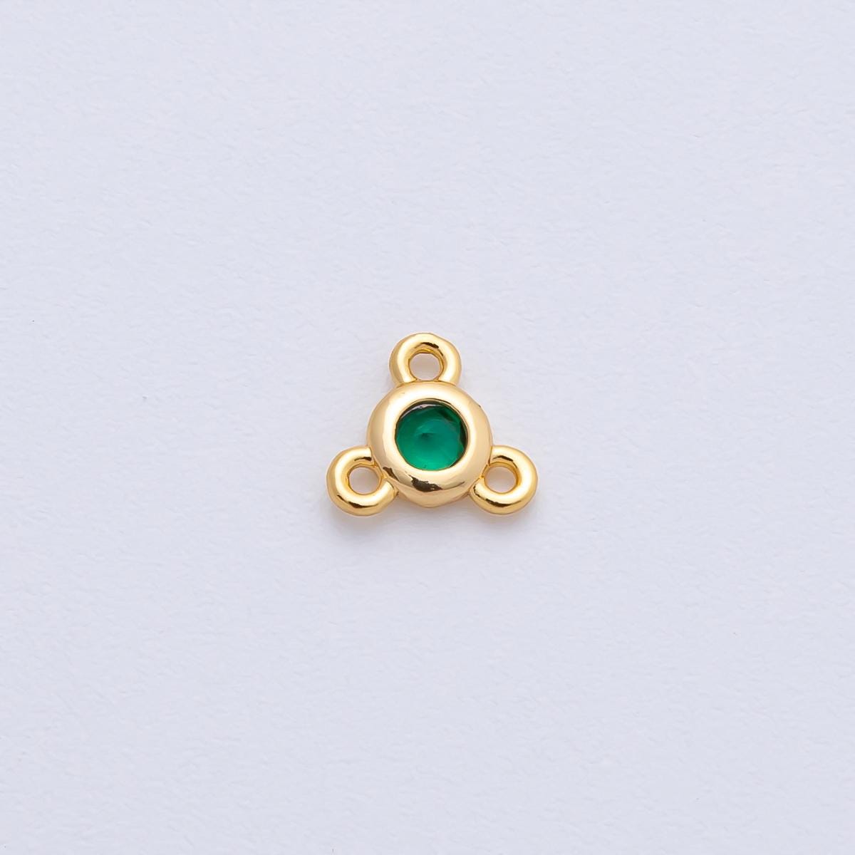 24K Gold Filled 6.2mm CZ Round Bezel Triple Connector Finding DIY Jewelry Supply Finding for Custom Necklace and Bracelet | Z1479