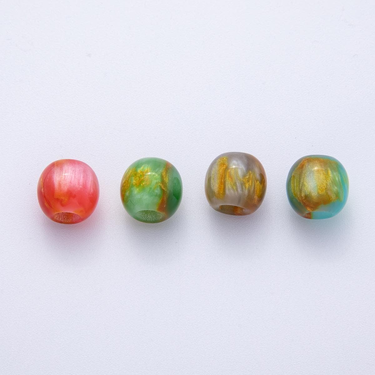 12mm Green, Red, Blue, Grey Multicolor Glitter Resin Round Bead Set DIY Jewelry Supply Finding for Necklace Bracelet DIY Supply | B606