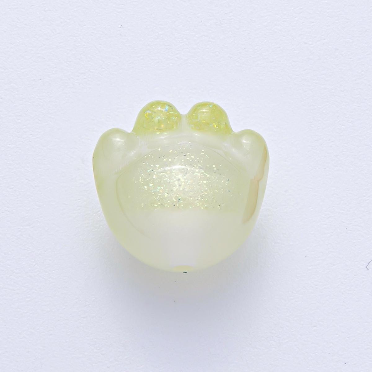 15.7mm Grey, Red, Blue, Green, Pink, White, Purple Glitter Resin Paw Print Pet Animal Bead Make Your Own DIY Jewelry Supply | B653