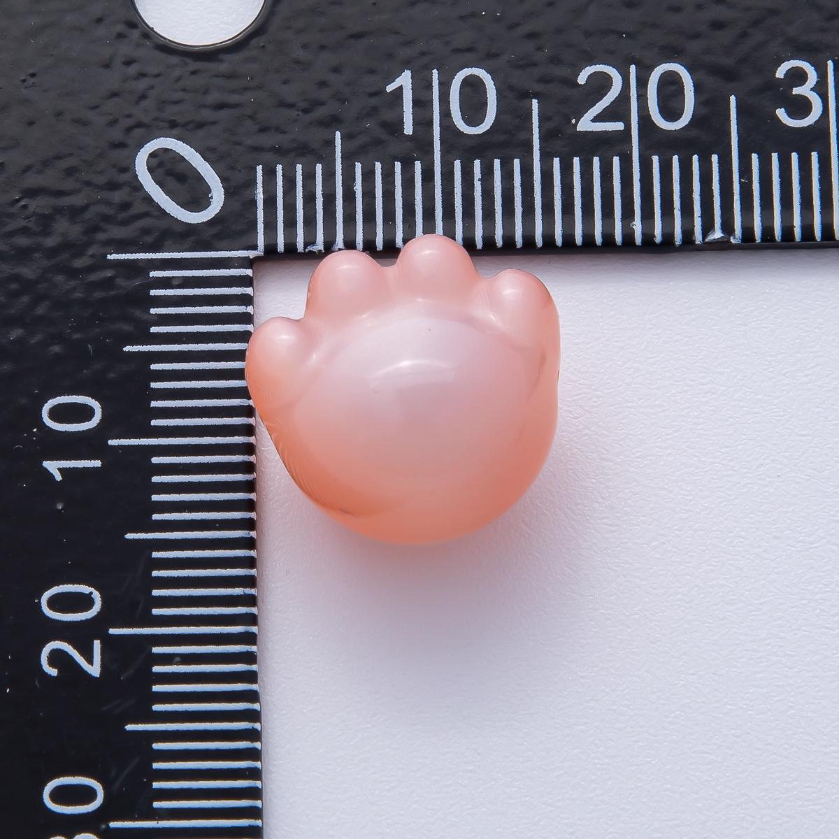 15mm Resin Blue, White, Green, Fuchsia, Pink, Purple, Red Paw Print Pet Animal Bead Make Your Own Necklace & Bracelet Jewelry Supply | B663