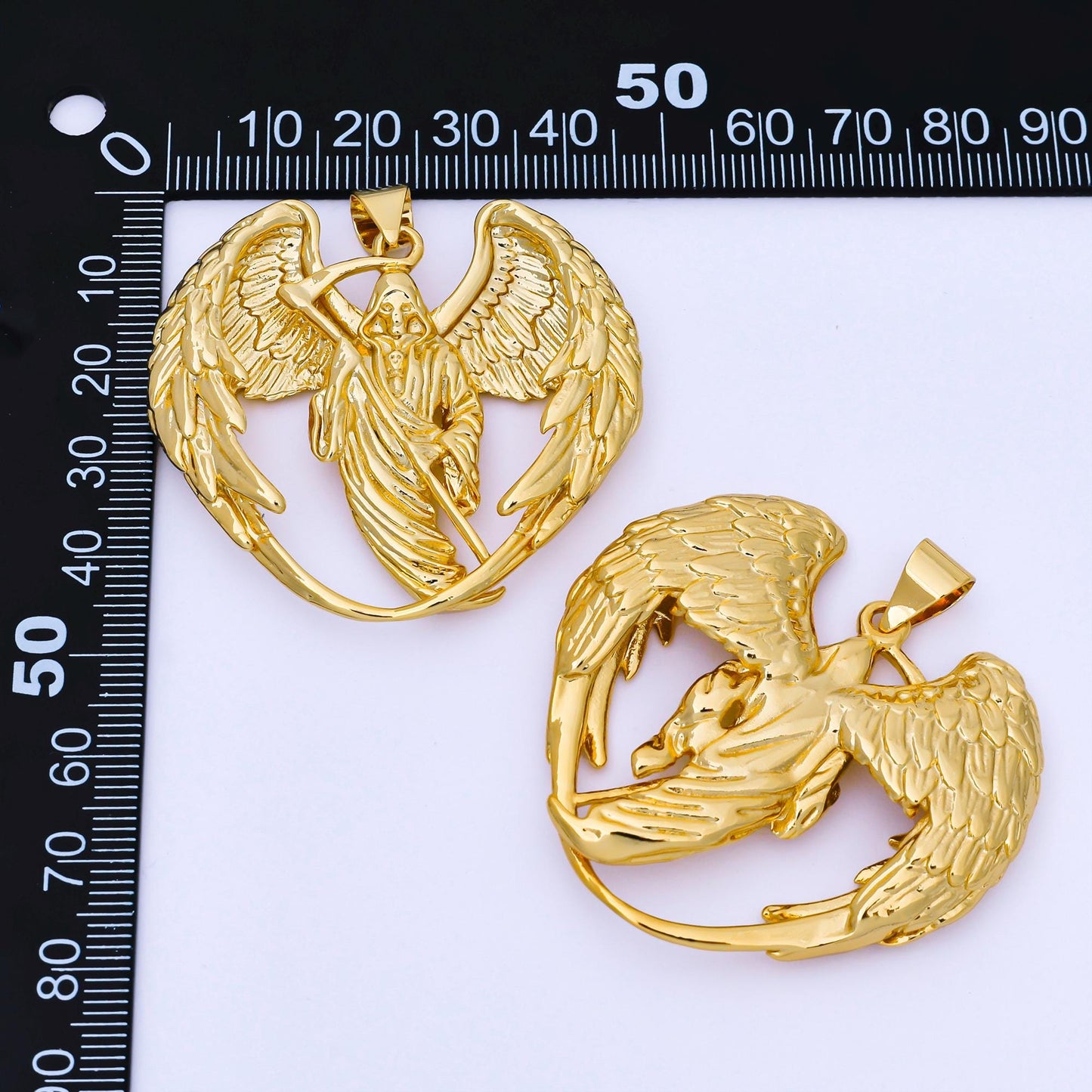 24K Gold Filled 44mm Grim Reaper Statement Pendant Gothic Style DIY Supply Finding for Custom Necklace | AA1679
