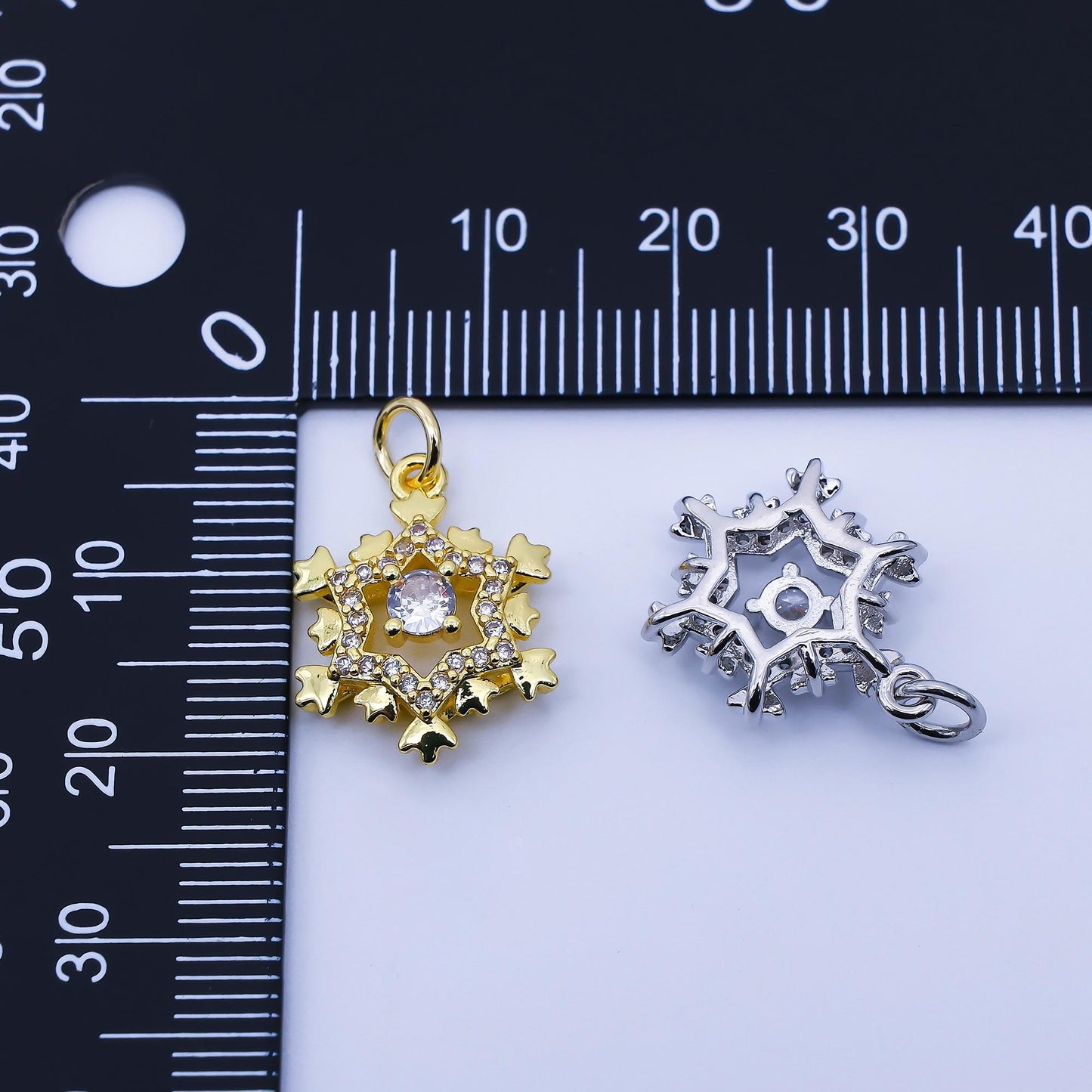 24K Gold Filled Clear CZ Celestial Star Charm in Gold & Silver Festive Crystal Star Pendant DIY Custom Jewelry Making for Necklace | C941