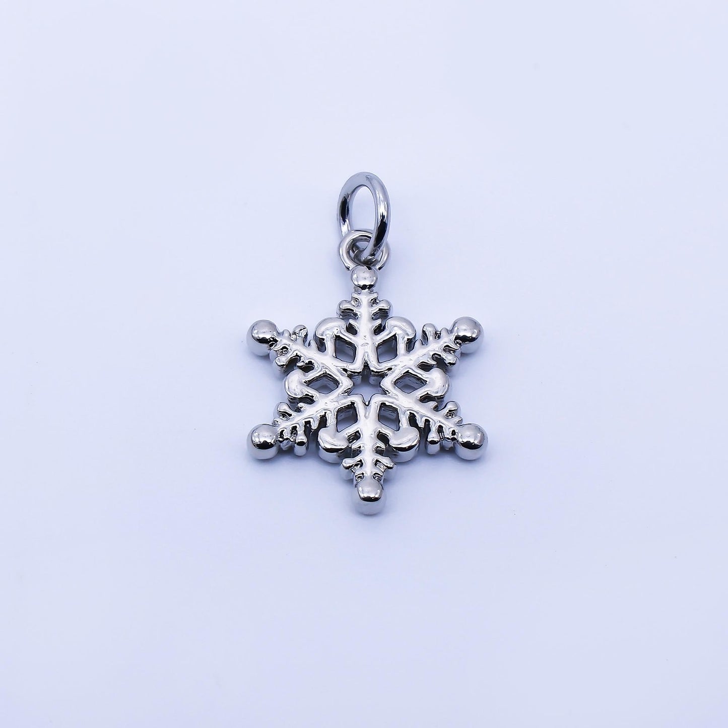 24K Gold Filled 17mm Snowdrop Minimalist Charm in Gold & Silver Dainty Snowflake Add On DIY Custom Jewelry for Necklace or Bracelet | C937