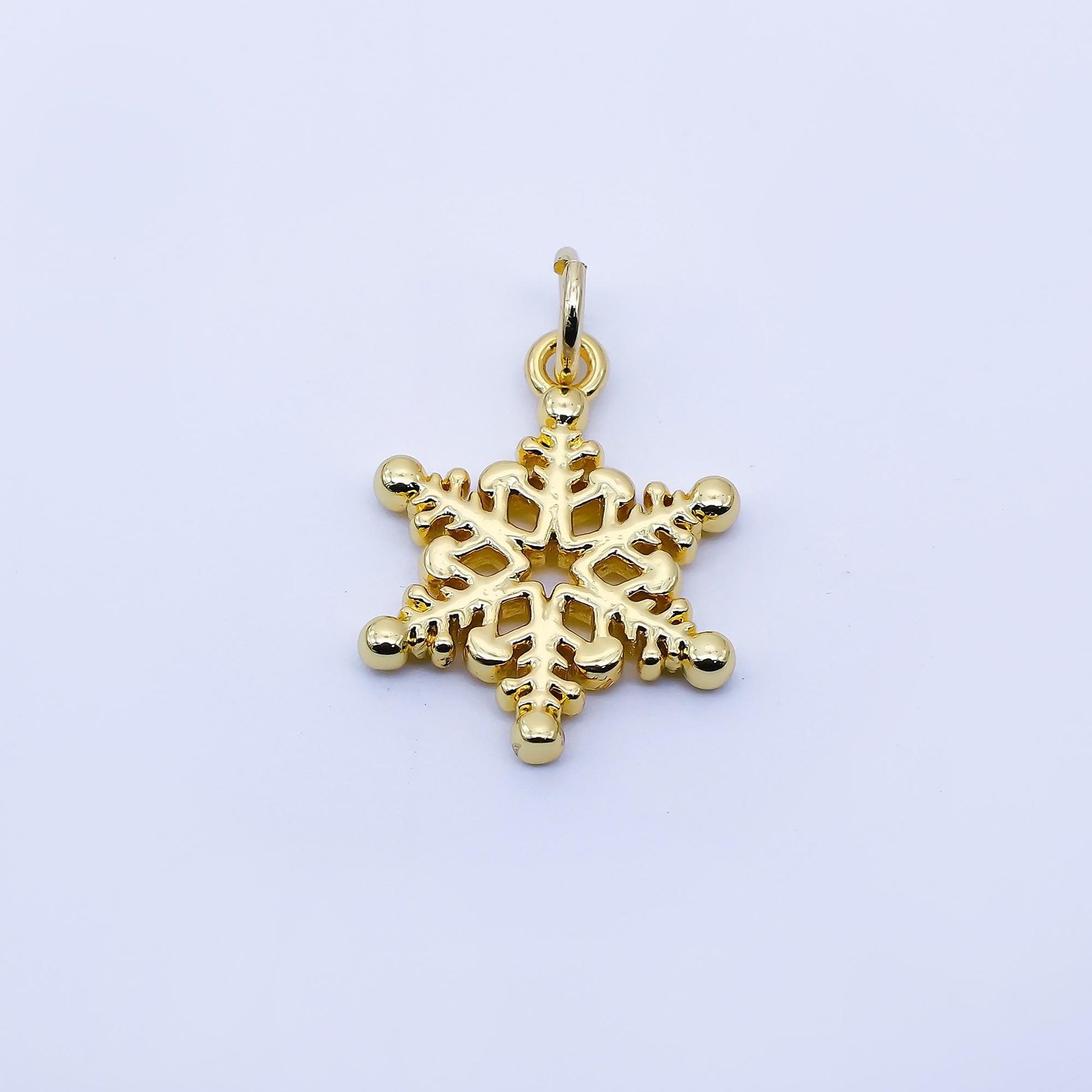 24K Gold Filled 17mm Snowdrop Minimalist Charm in Gold & Silver Dainty Snowflake Add On DIY Custom Jewelry for Necklace or Bracelet | C937