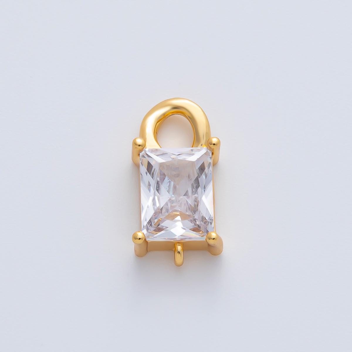 18K Gold Filled 10.7mm Rectangle CZ Connector Charm Dangle Pendant for Necklaces Earrings DIY Jewelry Making | Z1448