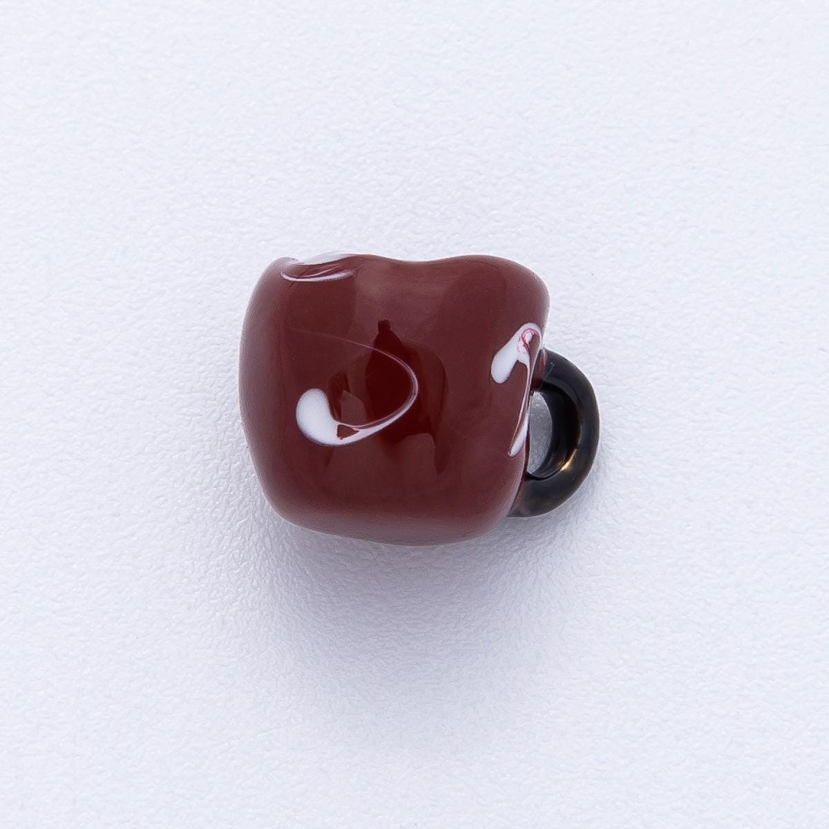 9.6mm Mini Brown Cup Charm Tiny Ceramic Mug Pendant for Custom Bracelets Earrings Necklace DIY Jewelry Making Supply Finding | Z1650