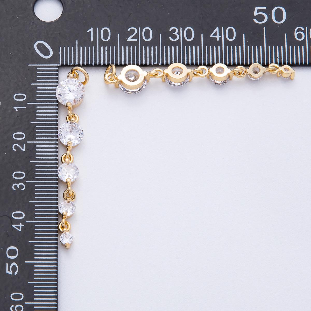 46.1mm Elegant 18k Gold Filled Round CZ Drop Charm Dainty Dangle for Custom Necklace DIY Jewelry Supply Finding | AK119