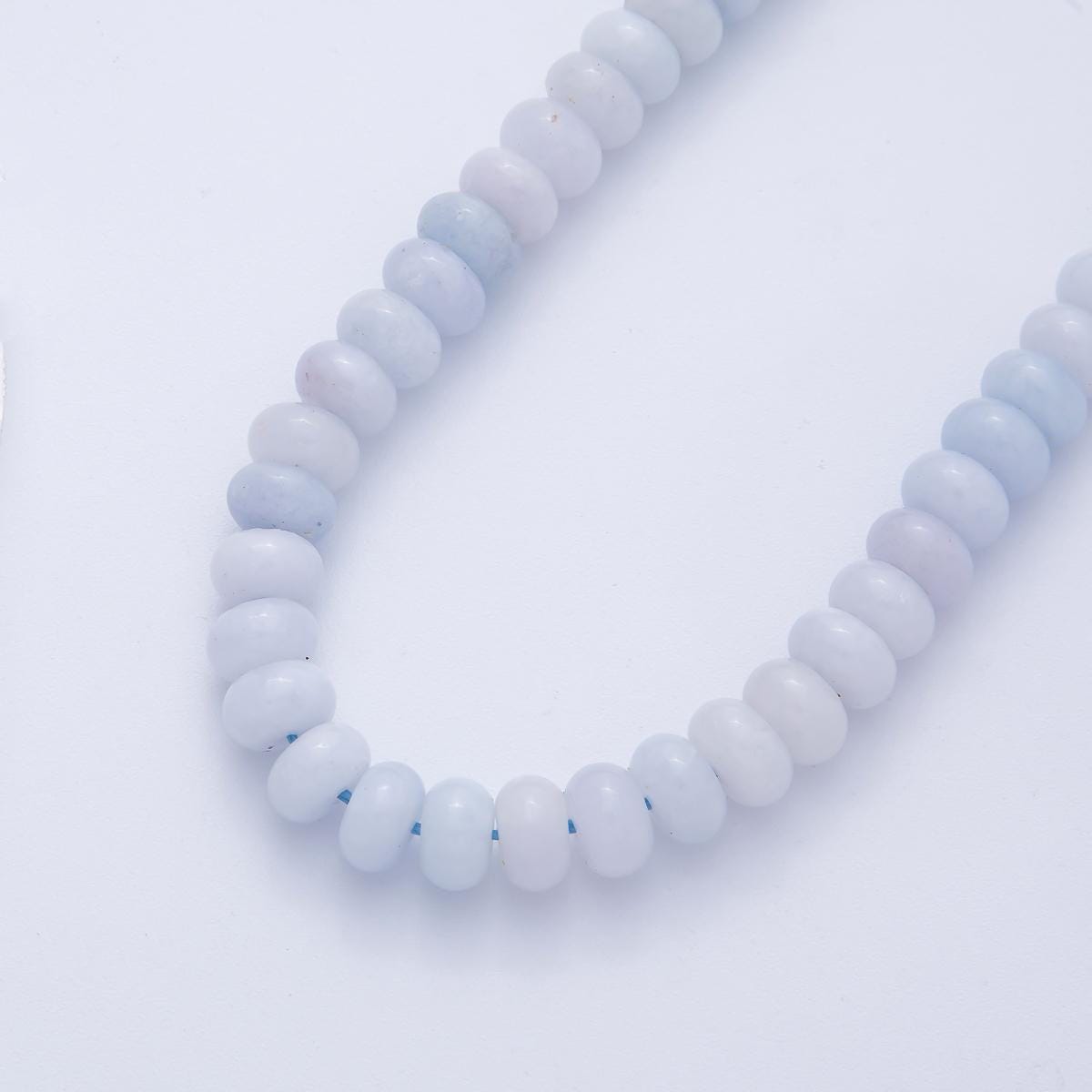 8.7mm Blue Chalcedony Rondelle Natural Gemstone Bead Strand Finding DIY Custom Jewelry Supply for Necklace & Bracelet | WA-3998
