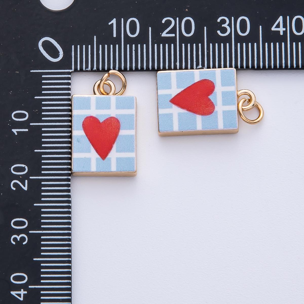 18k Gold Filled 18.2m Heart Box Charm Hand Painted Enamel DIY Jewelry Supply for Custom Necklace & Bracelet | AF1600