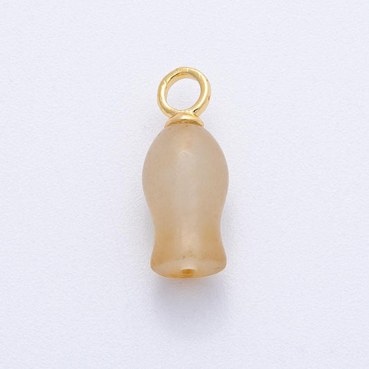 18K Gold Filled Yellow Aventurine Gemstone Beads Charm | AK149