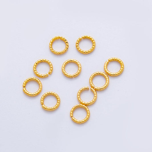 10x 18 gauge 18K Gold Filled Textured Jump Ring for jewelry making supplies Z-1598