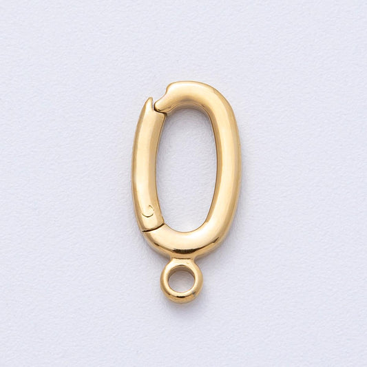 Dainty 18k gold filled hinged pull clasp charm bail necklace enhancer bail enhancer snap bail clasp charm with Closed loop for supply Z-1659