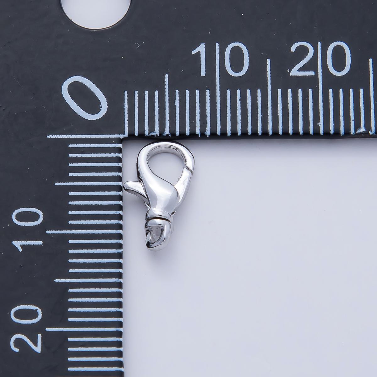 Rhodium Plated 11.7mm, 15.7mm, 17.8mm Minimalist Swivel Lobster Clasps Closure Finding DIY Jewelry Supply for Necklace Bracelet | Z1617
