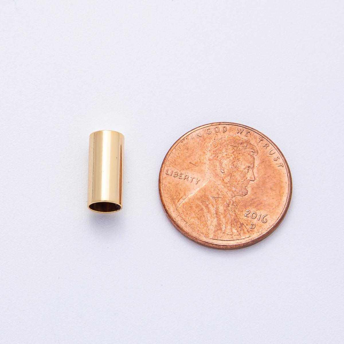 6x 18k Gold Filled Cord End Cap for Scarf End Clasp Necklace Making Hole 4.5mm Z-1658