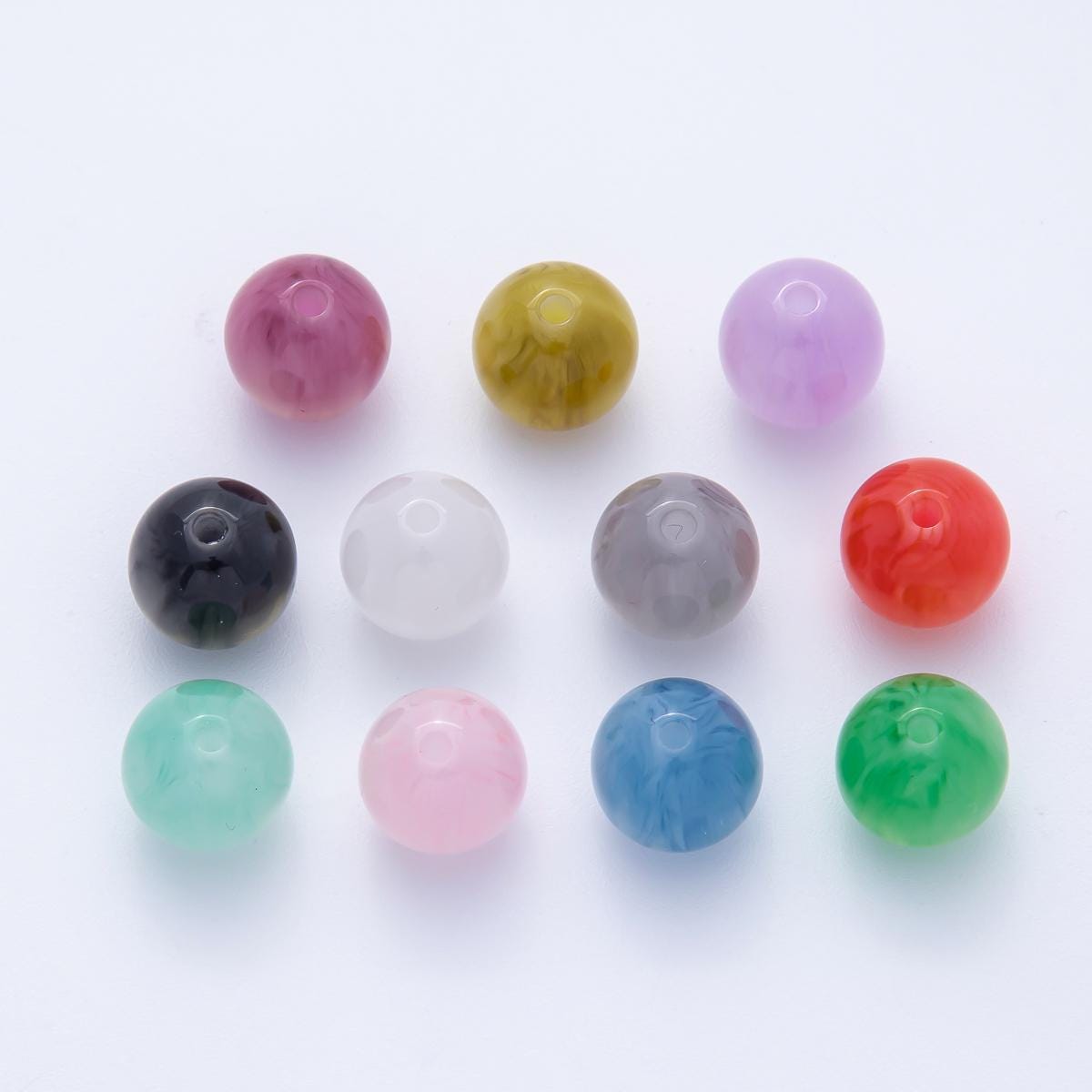 12.1mm Green, Purple, Pink Acrylic Resin Round Bead DIY Jewelry Supply Finding for Custom Necklace & Bracelet | B691