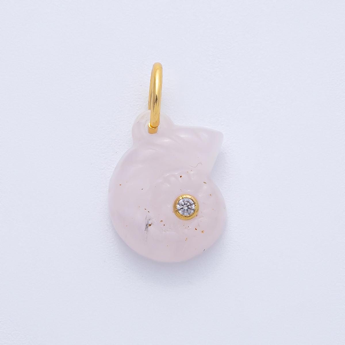 18k Gold Filled Clam Seashell Charm with Clear CZ in Center Multicolor Ocean Inspired DIY Jewelry Supply Custom Necklace Bracelet | AK135