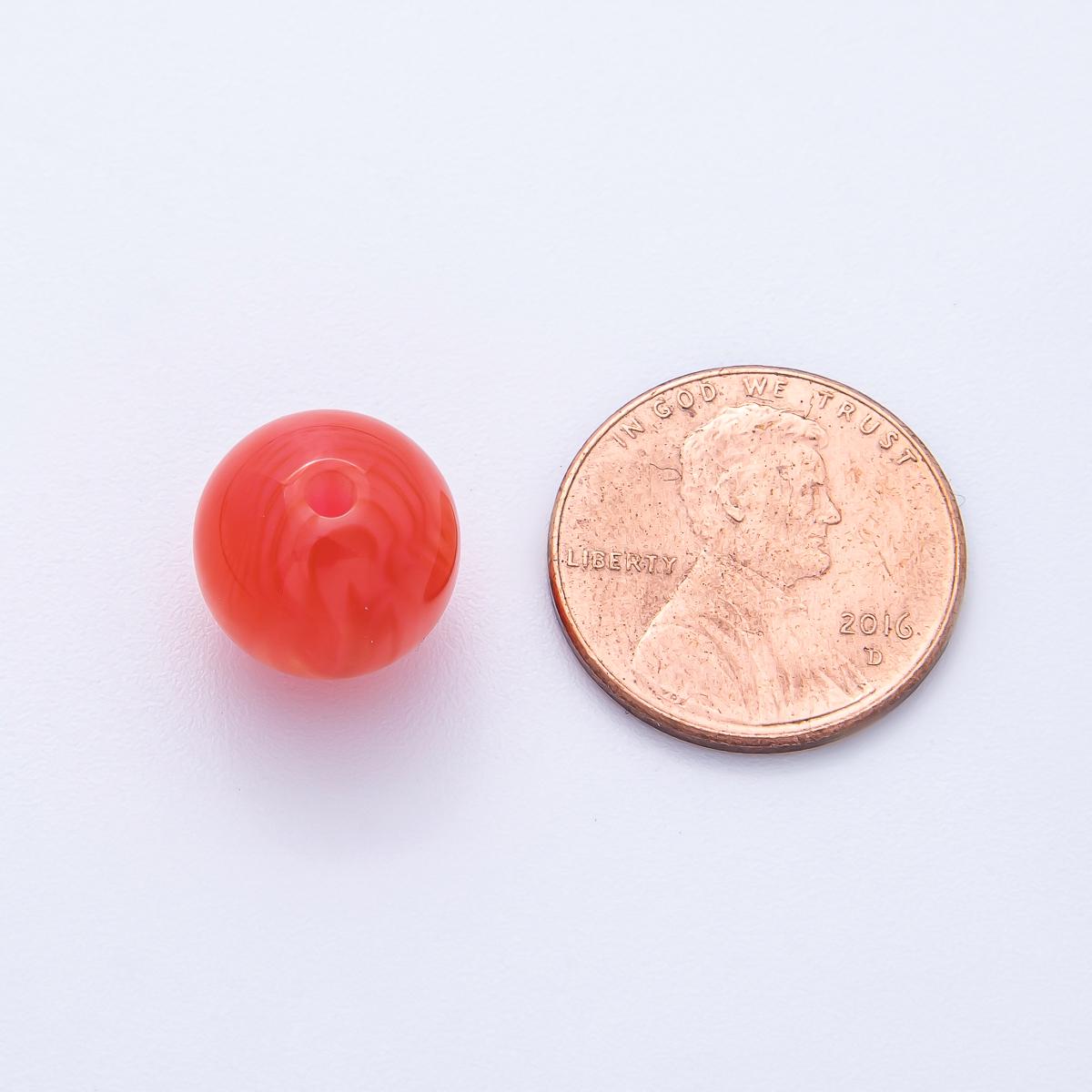 10 pcs 12.1mm Multicolor Acrylic Resin Round Bead DIY Jewelry Supply Finding for Custom Necklace & Bracelet | B691