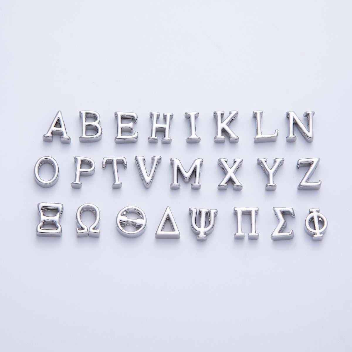 Dainty Gold Fill Greek Letters Charm Sorority Fraternity Greek Letters Beads Gamma Omega Pi Delta Phi Greek Alphabet Initial Charm AF235-246