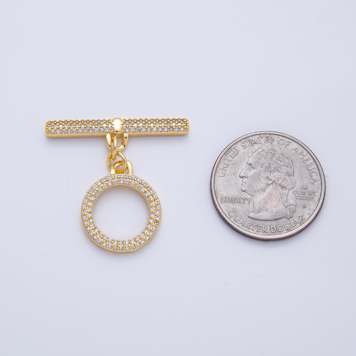 Cubic OT Clasp Toggle clasp connector, 18k gold filled micro pave cz donut toggle clasp, end clasp for bracelet necklace closure | Z-1666