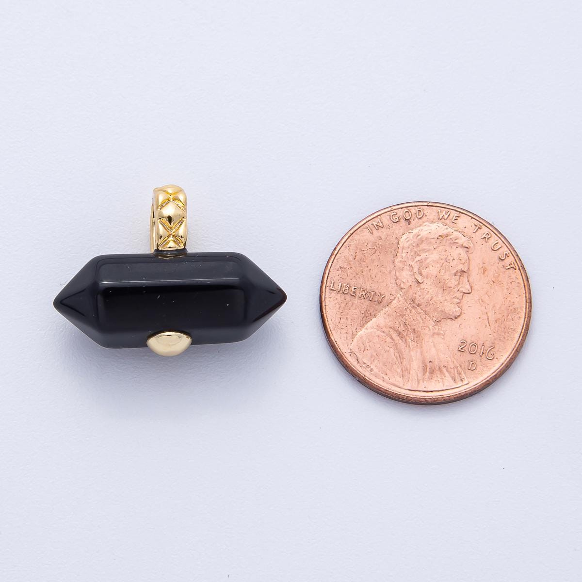 18k gold filled NATURAL gemstone 21.3mm quilted gold Pendant Healing Stone DIY Jewelry Supply for custom Necklace | AK-129