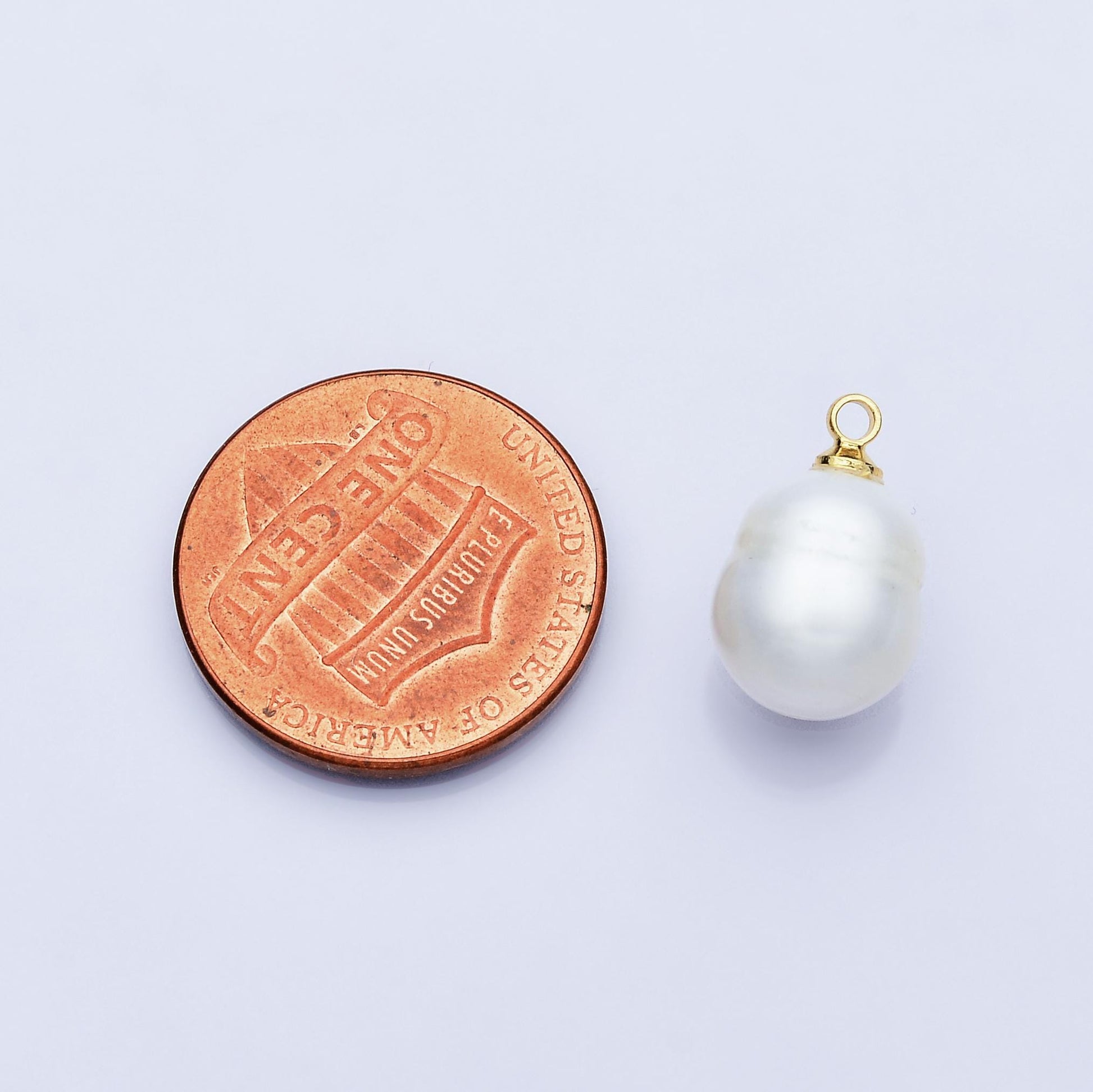 Tiny potato pearl charms white pearl drop pendants dainty charm necklace pendant 9mm pearl drop with bail P1940