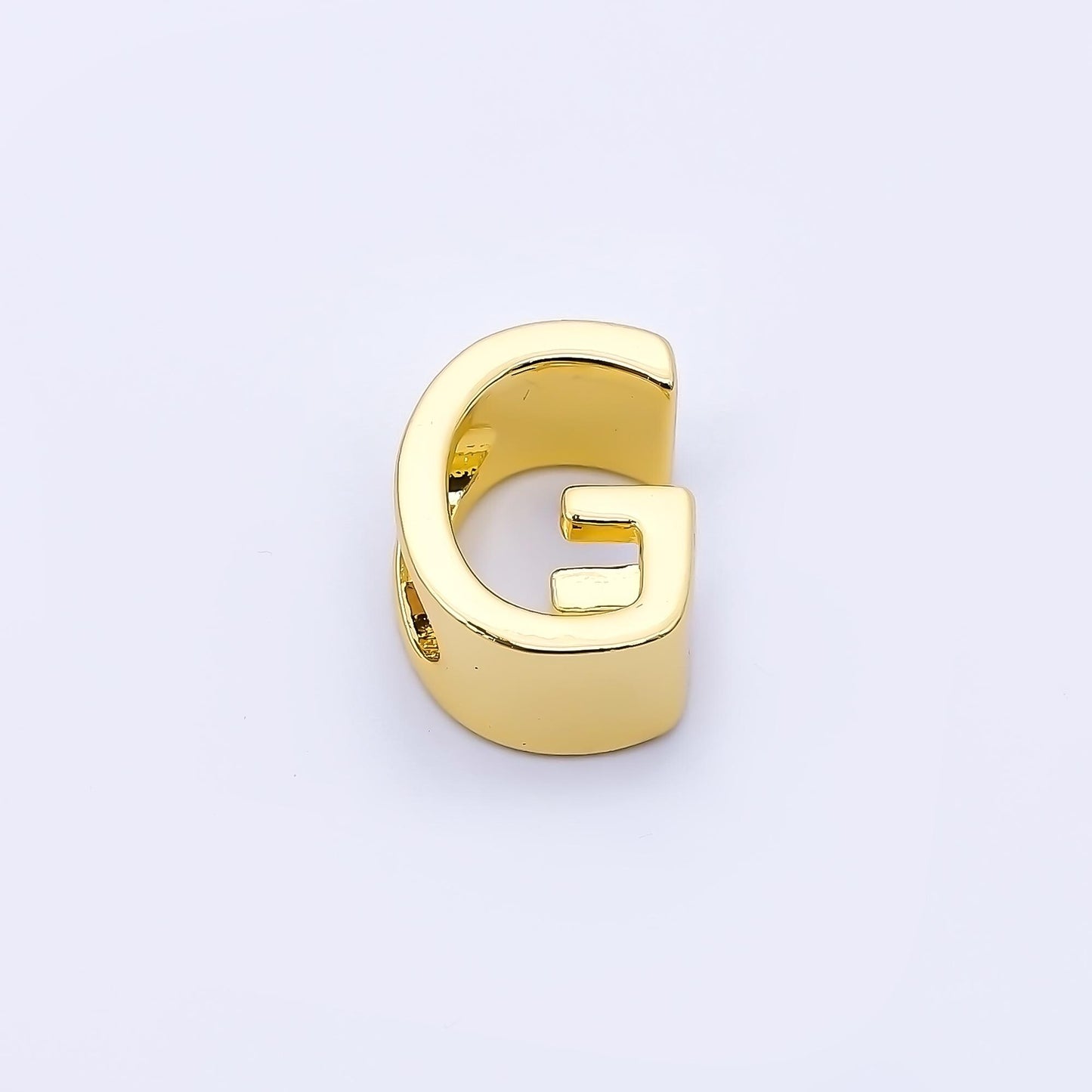 24K Gold Filled 13mm Personalized Classic Initial Slider Letter Alphabet Bead A~Z Alphabet for Cord Bracelet Necklace initials gift | AF079