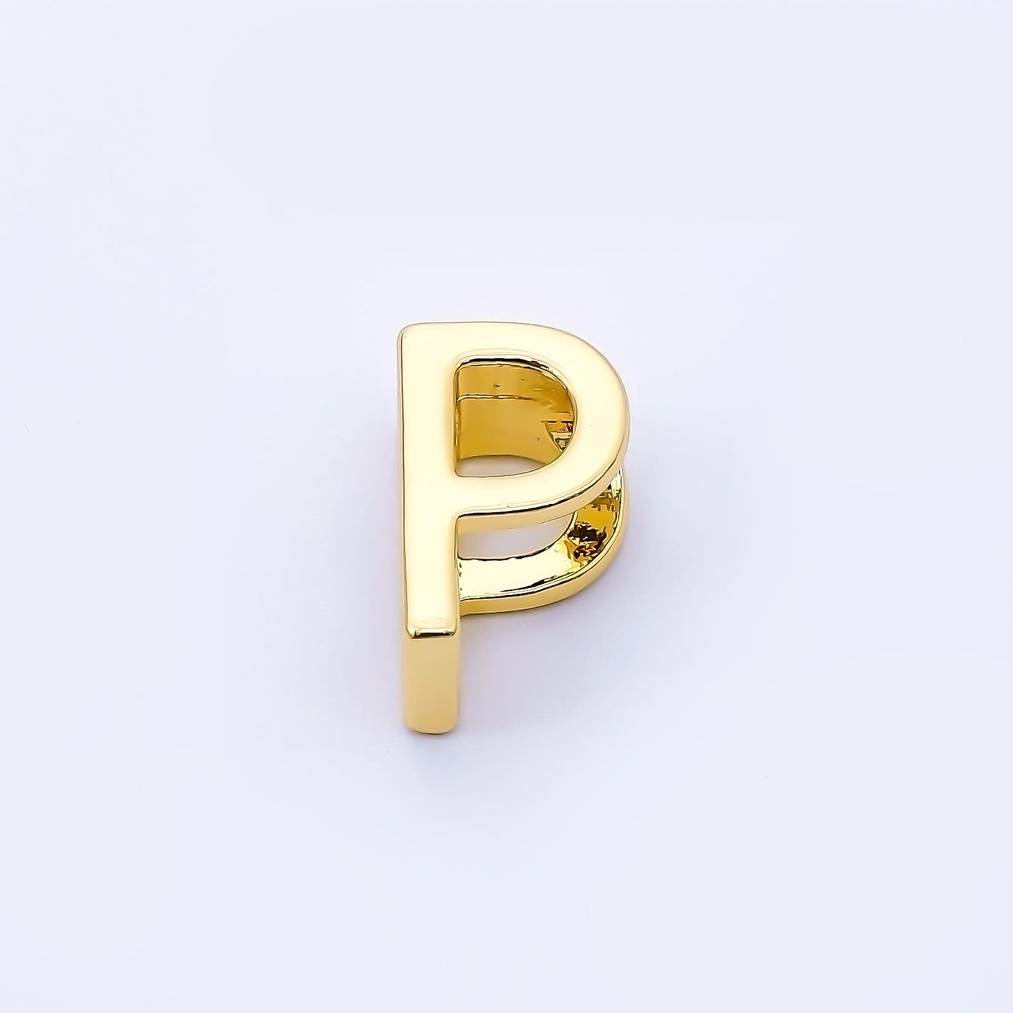 24K Gold Filled 13mm Personalized Classic Initial Slider Letter Alphabet Bead A~Z Alphabet for Cord Bracelet Necklace initials gift | AF079