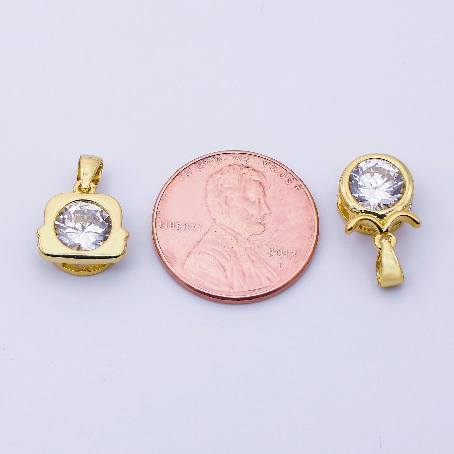 Sparkling Cubic Zirconia Zodiac 24K Gold Filled Astrology Charm Celestial Jewelry Making Supply Personalized Constellation Gift | A1352