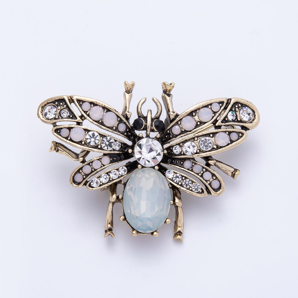 47.3mm Insect Brooch with Rhinestones Vintage Bumblebee Jewelry Accessory Gift Idea for Her | BH020