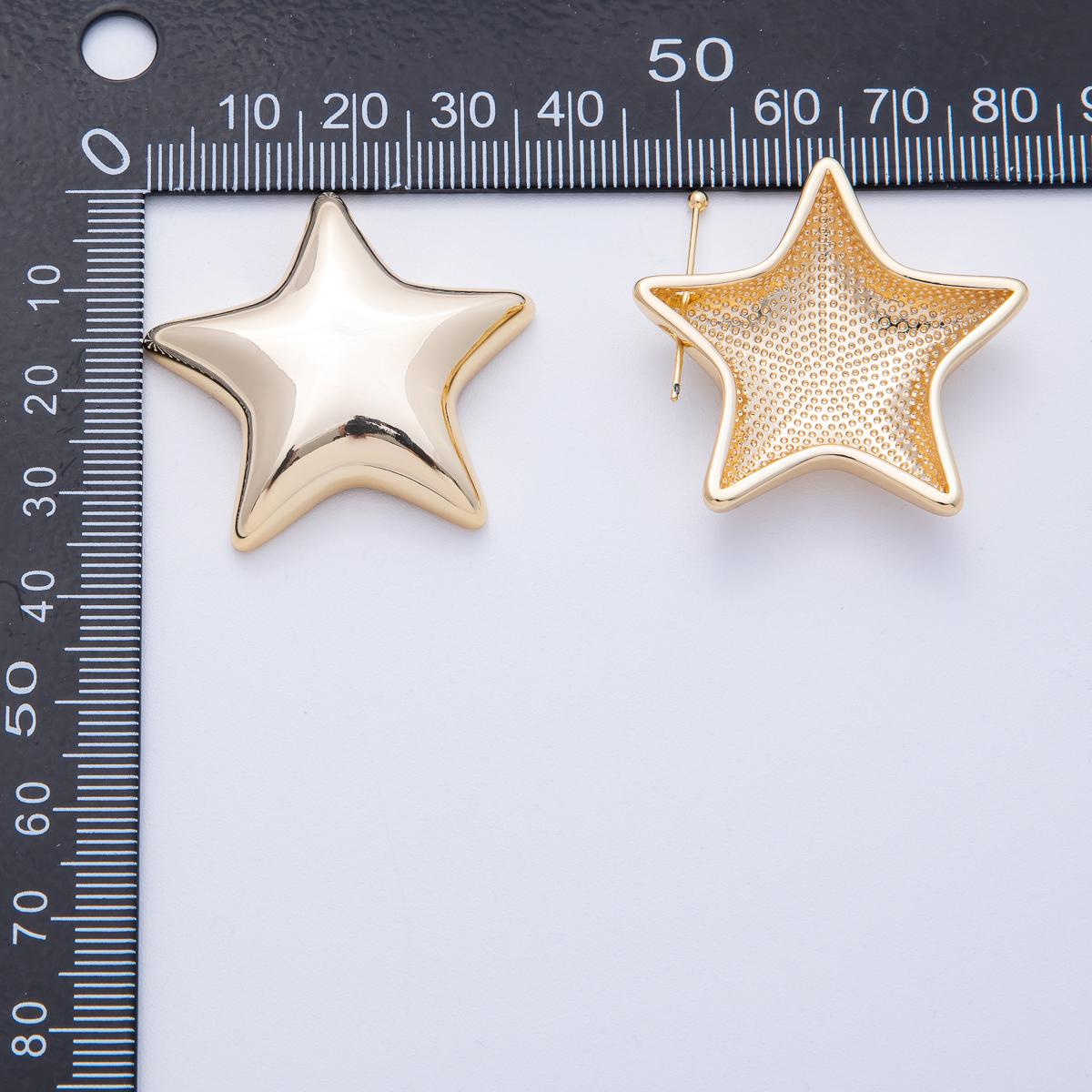 Big Bold 3D Star charm necklace gold Star pendant celestial jewelry for Long Cord Necklace Pendant Z1652