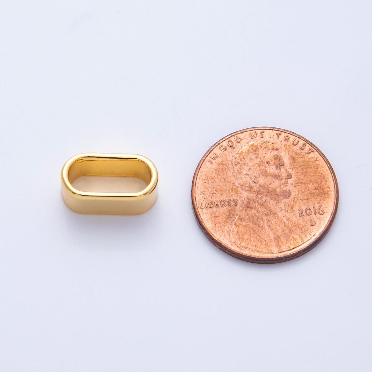 18k Gold Filled 12.4mm Chunky Gold Oval Spacer Bead Large Hole Connector Charm DIY Jewelry Making Supply Bracelet Findings | Z1672