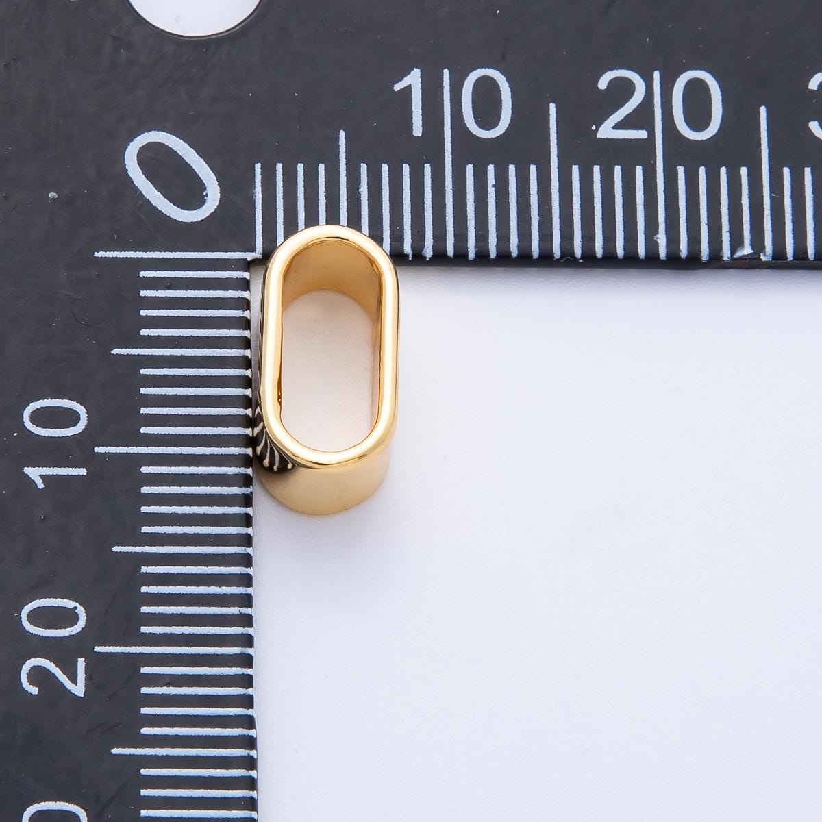 18k Gold Filled 12.4mm Chunky Gold Oval Spacer Bead Large Hole Connector Charm DIY Jewelry Making Supply Bracelet Findings | Z1672