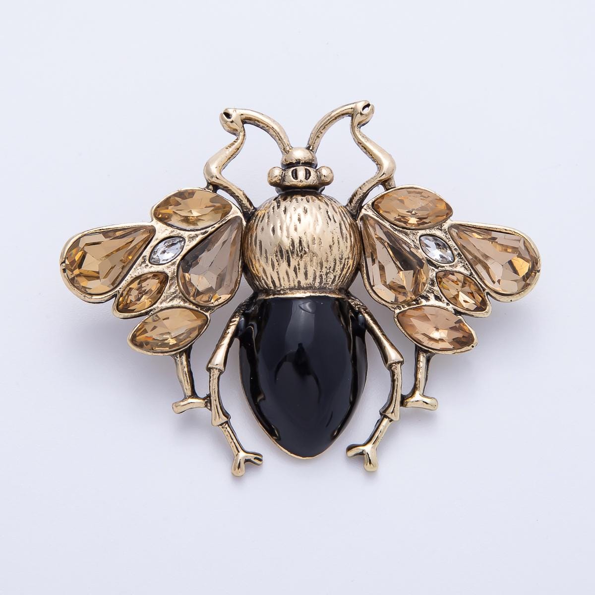 Vintage Style Brown Insect Animal Brooch Honey bee insect lapel pin nature lover gift jewelry accessory for coats bags scarves | BH-030
