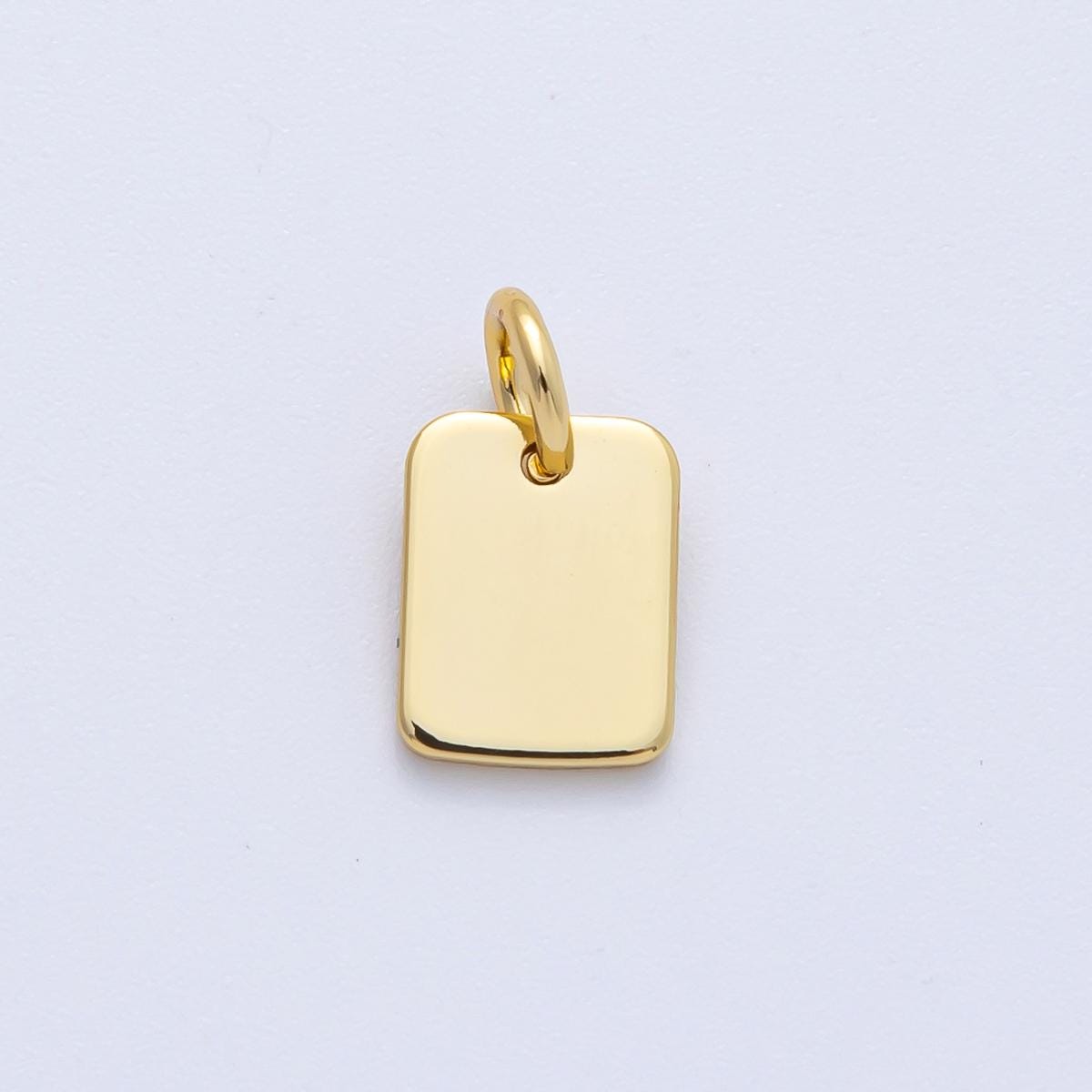 Gold Engravable Mini Tag Charm Pendant for Personalize Front, Back or Both Blank Tag Jewelry Making Supply AK-152