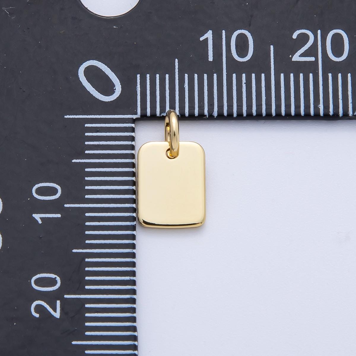 Gold Engravable Mini Tag Charm Pendant for Personalize Front, Back or Both Blank Tag Jewelry Making Supply AK-152