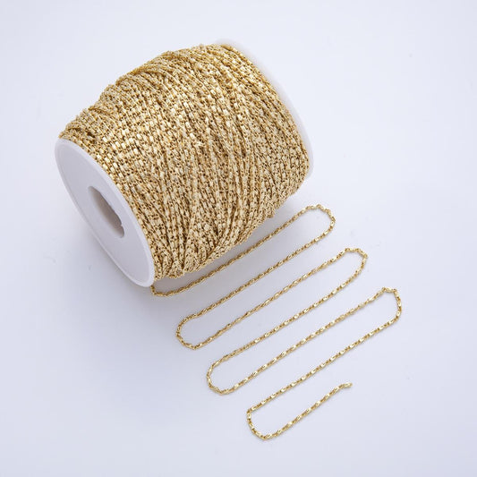 Dainty Scroll Gold Chain by Yard Wholesale Simple Gold Necklace 18K Gold Filled Chain for Jewelry Making Supply ROLL-1820