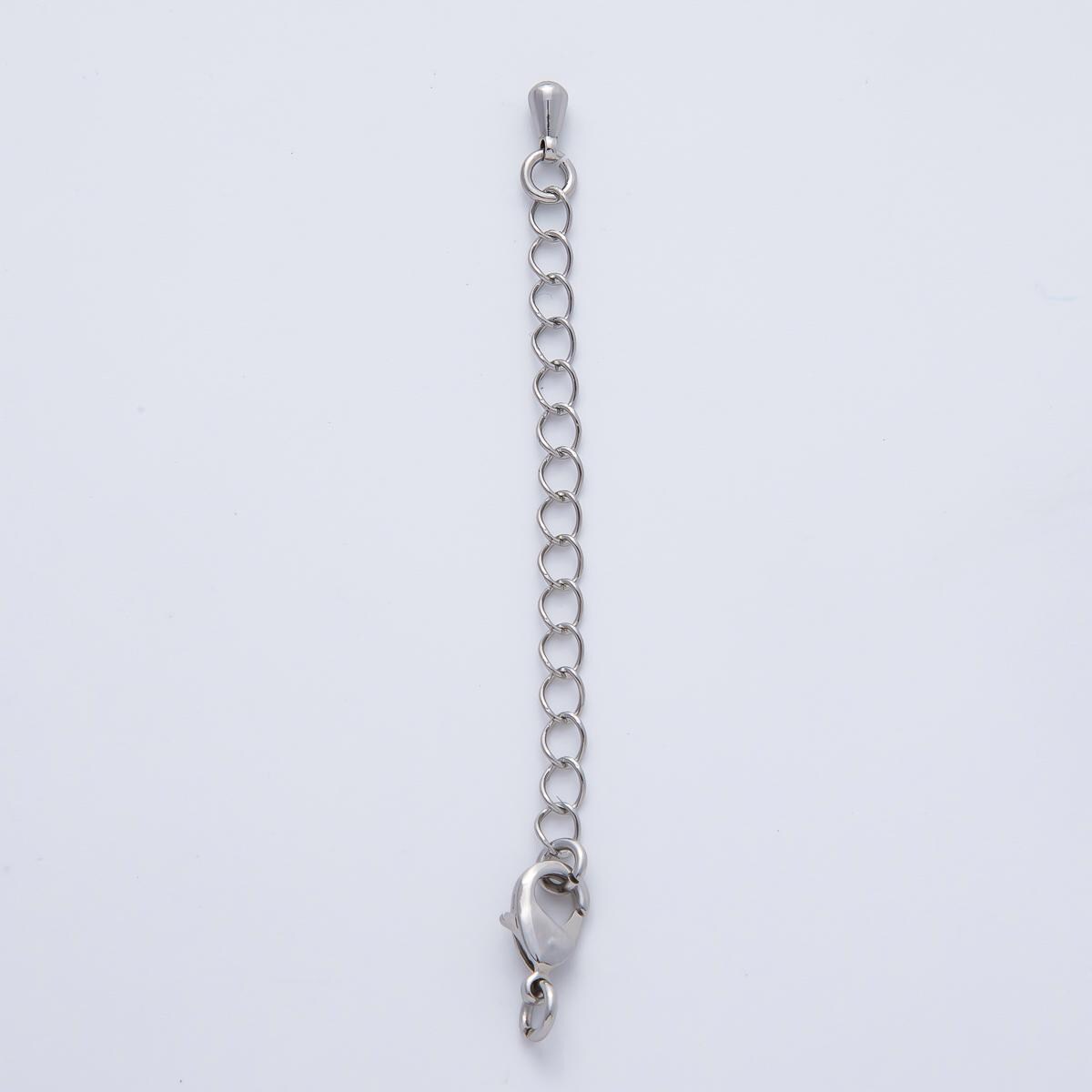 Dainty Silver lobster clasp with chain extender for necklace 2.3 inch long | z-1663