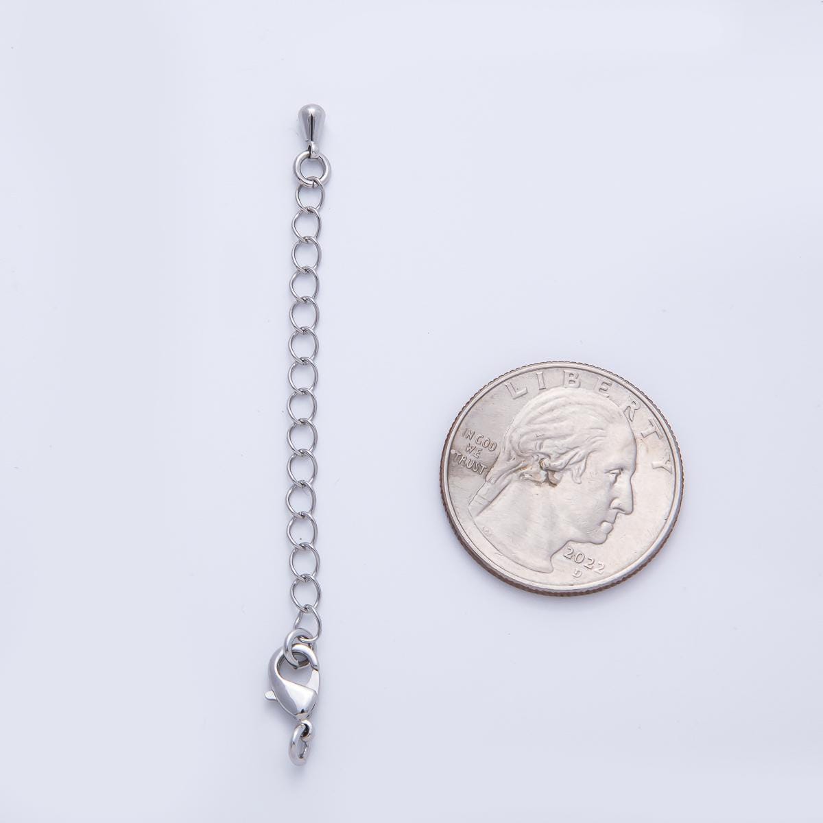 Dainty Silver lobster clasp with chain extender for necklace 2.3 inch long | z-1663