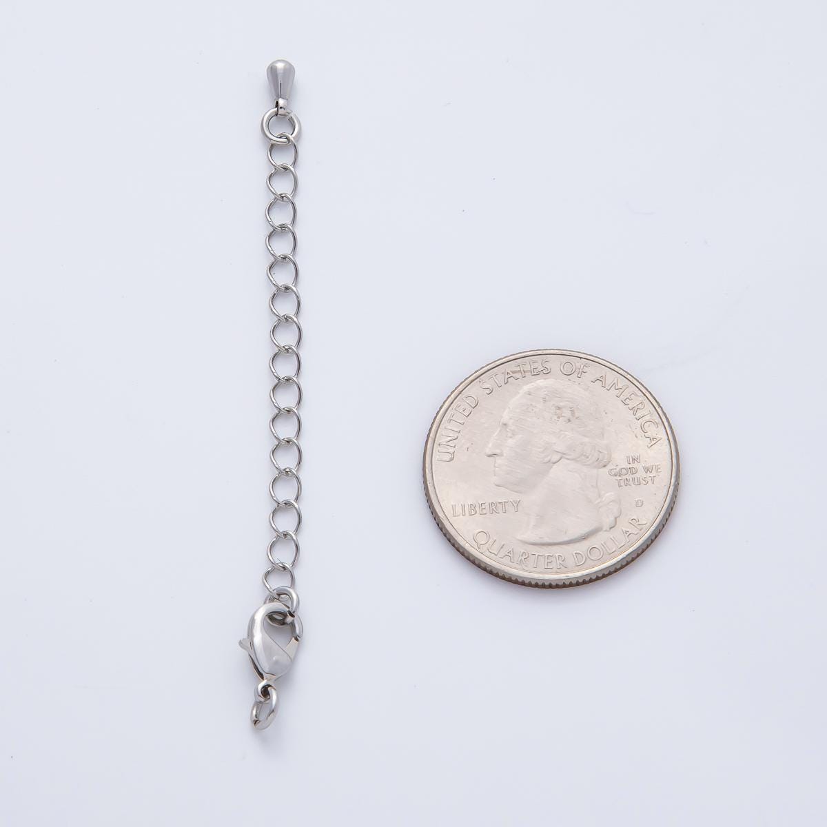 Dainty Silver lobster clasp with chain extender for necklace 2.3 inch long | z-1663