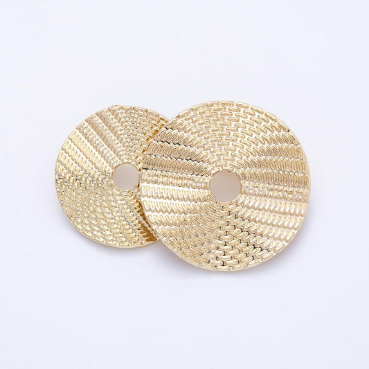 Vintage Gold Disc Brooch Pin – Minimalist Textured Circle Brooch Pin for Blazer, Coat, or Scarf BH-058