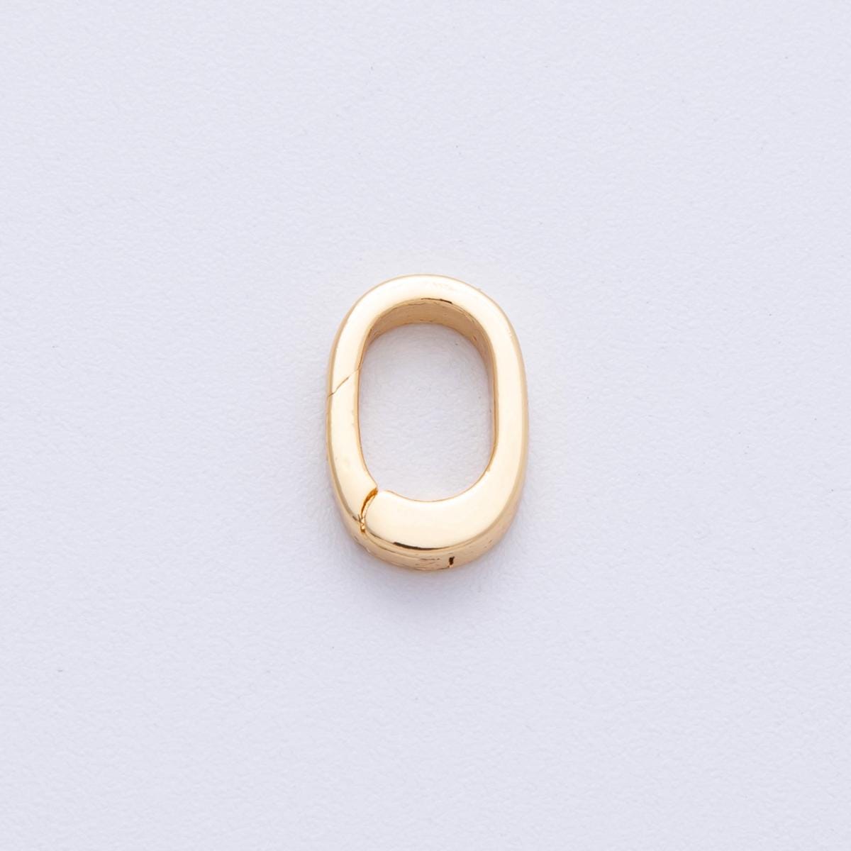 Mini 18k gold filled oval carabiner clasp Charm Holder, spring push gate for diy jewelry clasp finding necklace bracelet Z-1674
